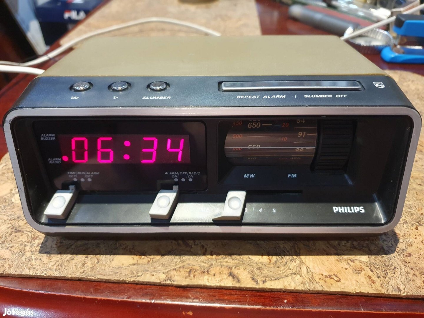 Retro Philips 90AS160/00 rádió óra szocreál kádár hiradástechnika