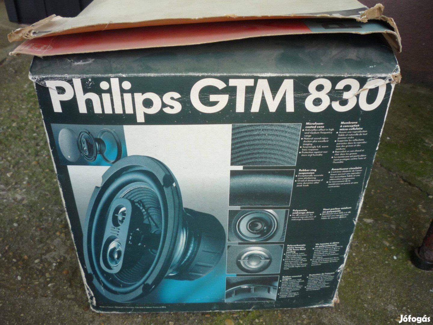 Retro Philips Hi-Fi autó hangszóró 20cm 3utas 200Watt veterán