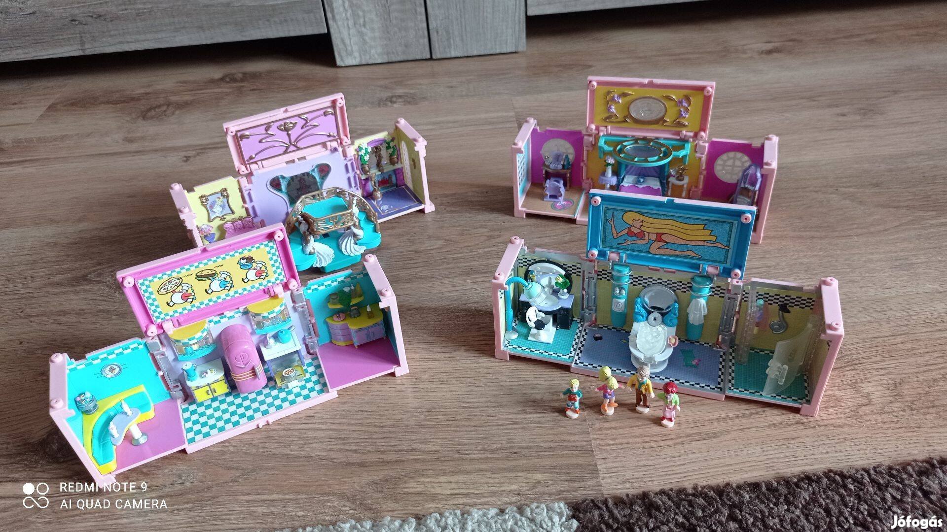 Retro Polly Pocket Deluxe kastély egymásra rakható ház modul 4db 1999