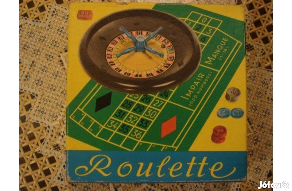 Retro Roulette társasjáték hiánytalan, megkímélt állapotban