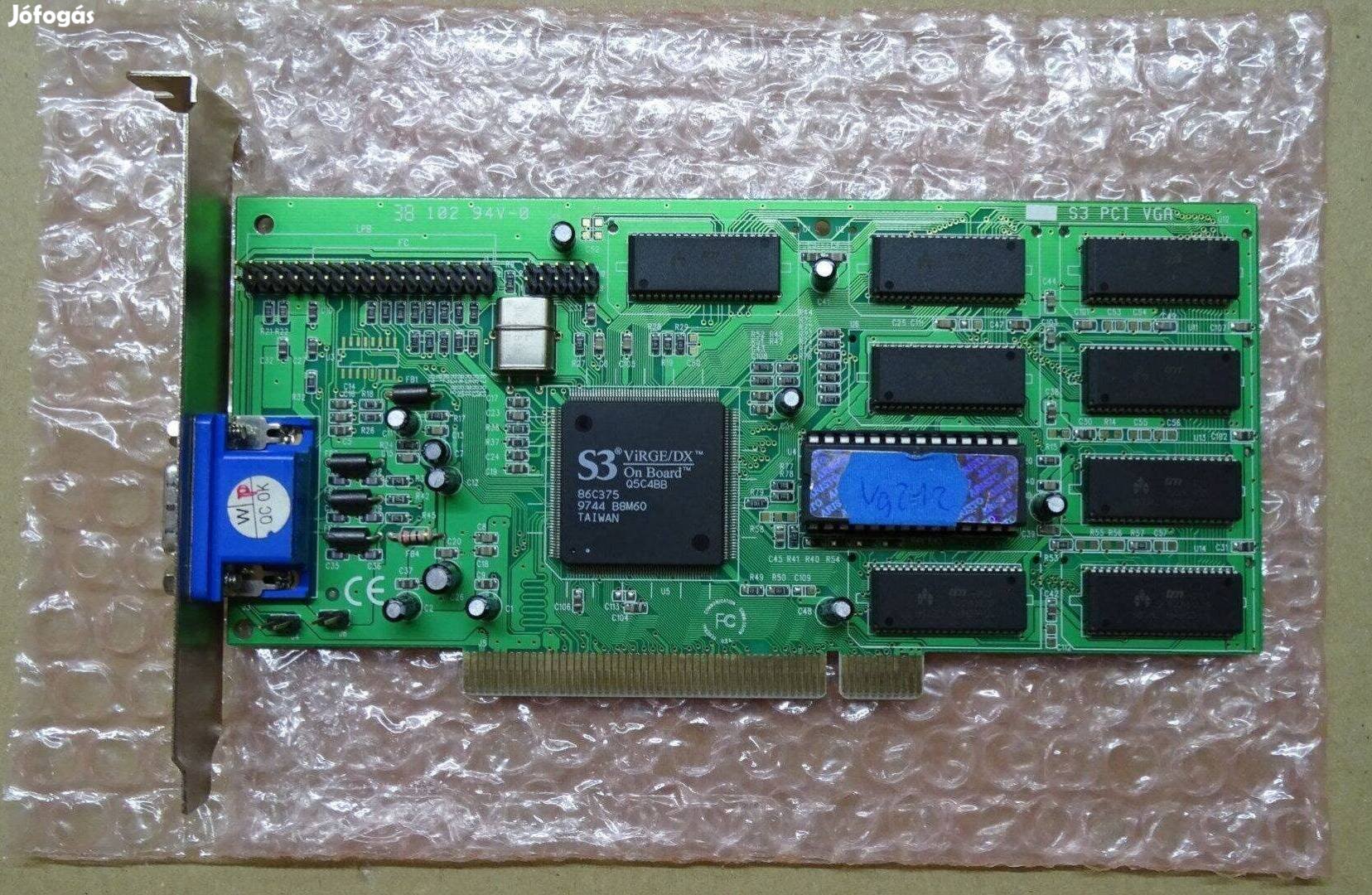 Retro S3 Virge/DX videokártya PCI csatolós