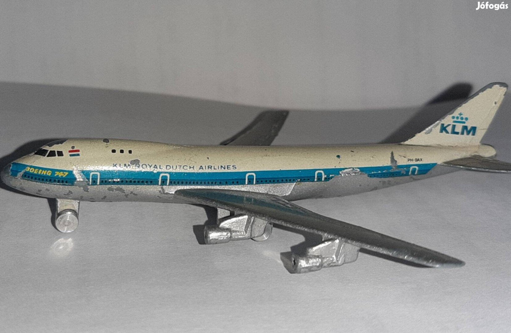 Retro Schuco Fém Boing 747 KLM repülőgép repülő makett modell