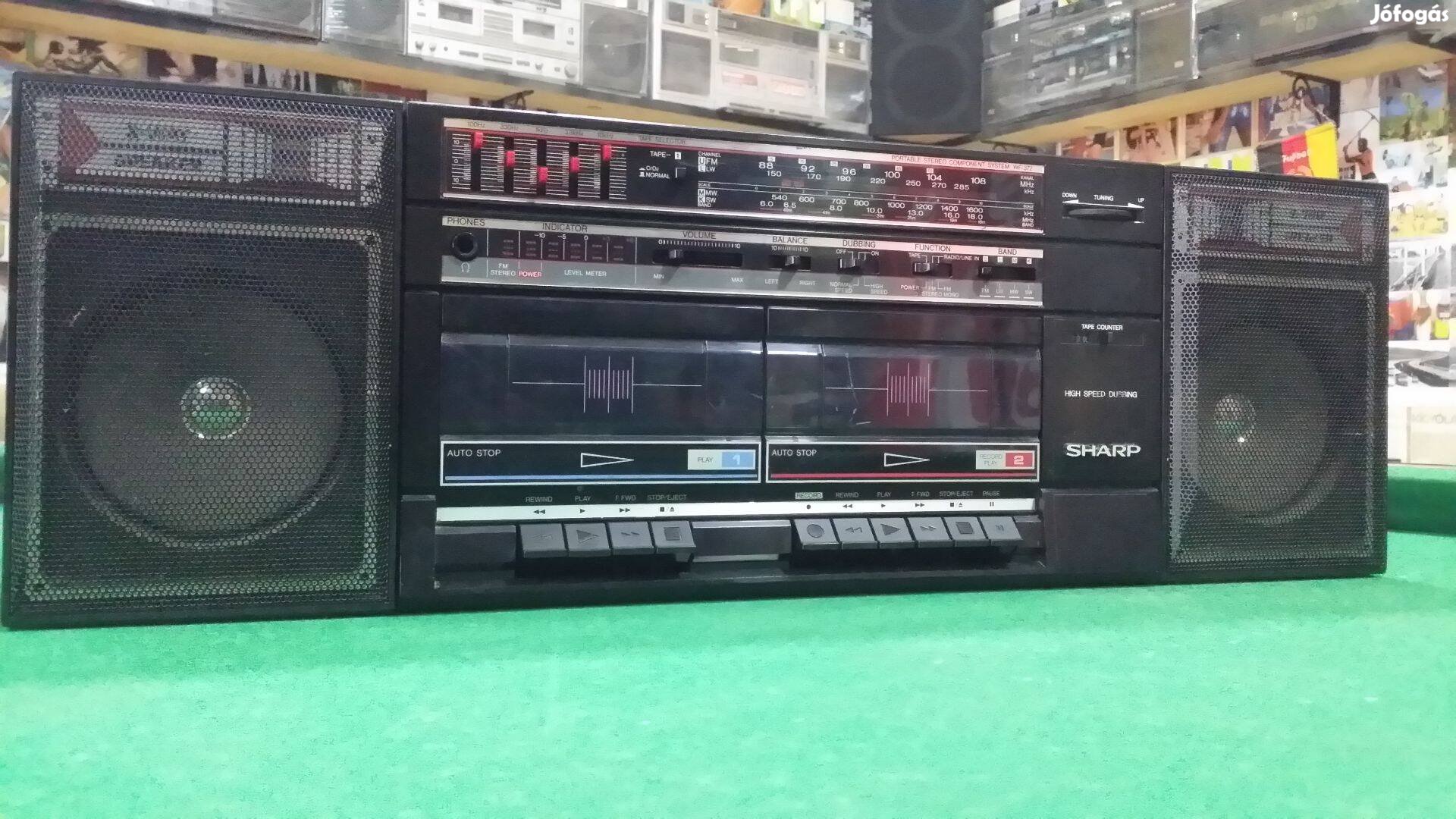 Retró Sharp WF-372H kazettás magnó boombox