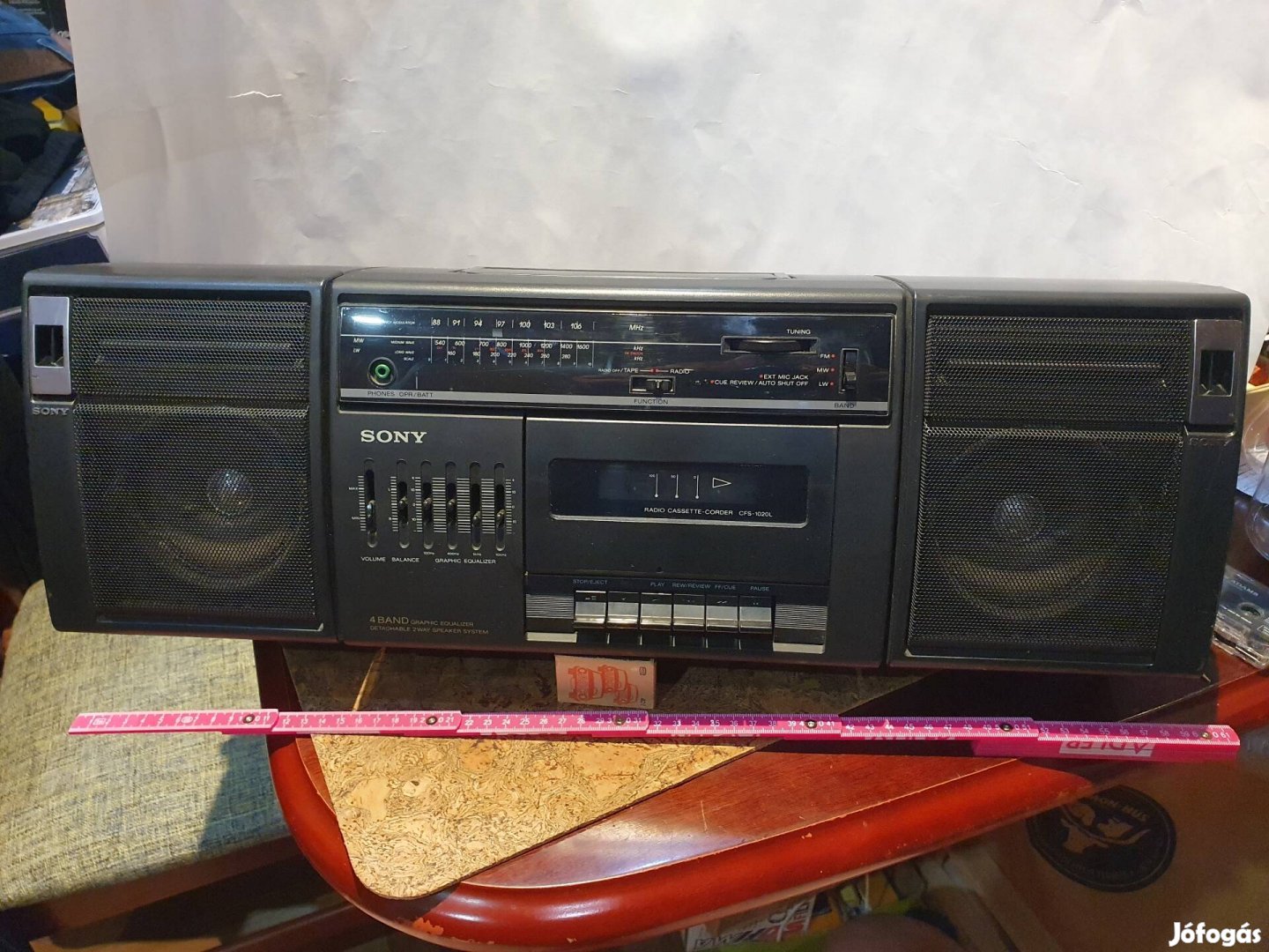 Retro Sony CFS-1020L rádiósmagnó kazetta boombox sétálómagnó