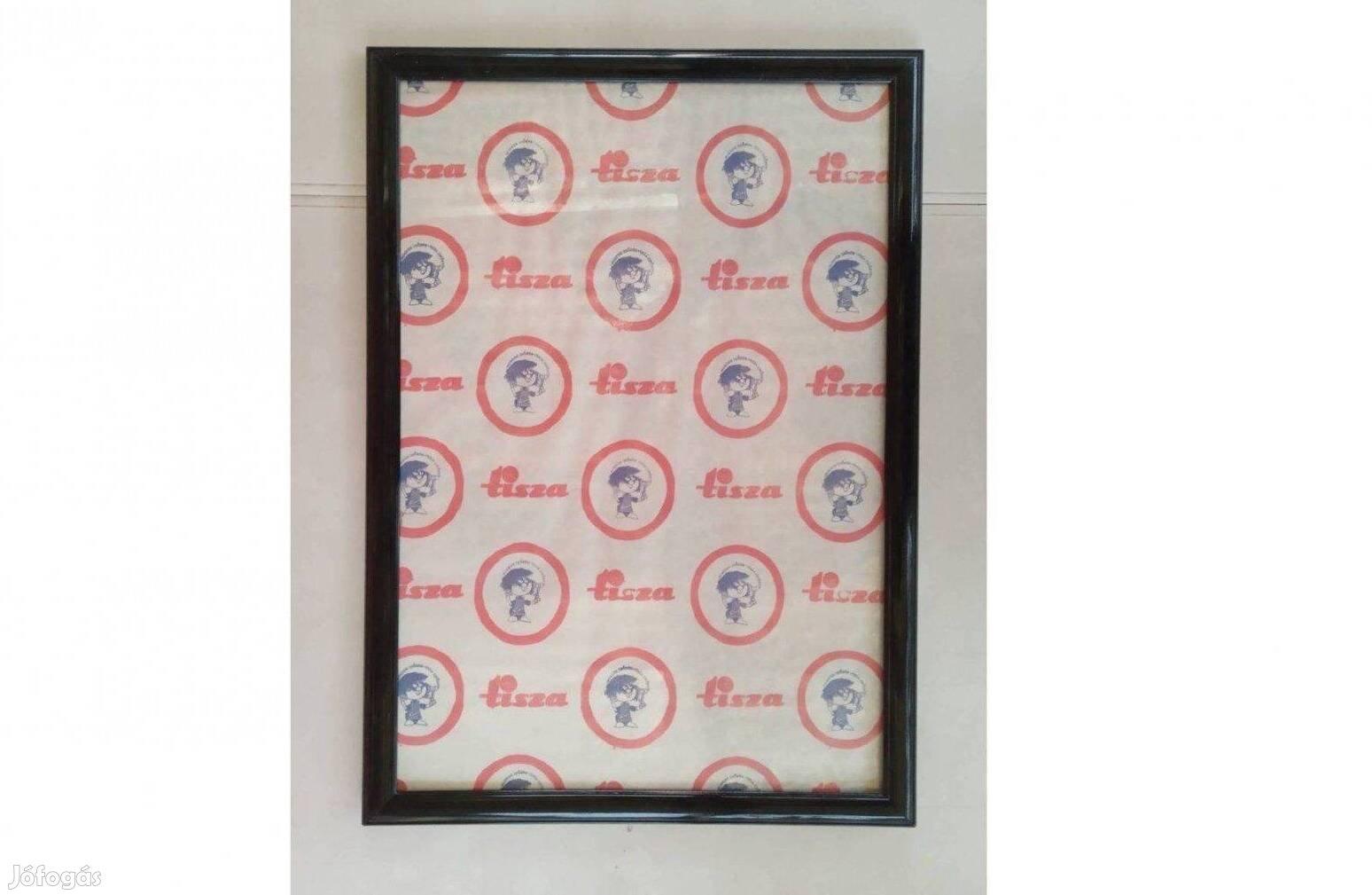 Retro Tisza poszter 70*50 cm, '80. Kerettel, üveggel, farostlemezzel