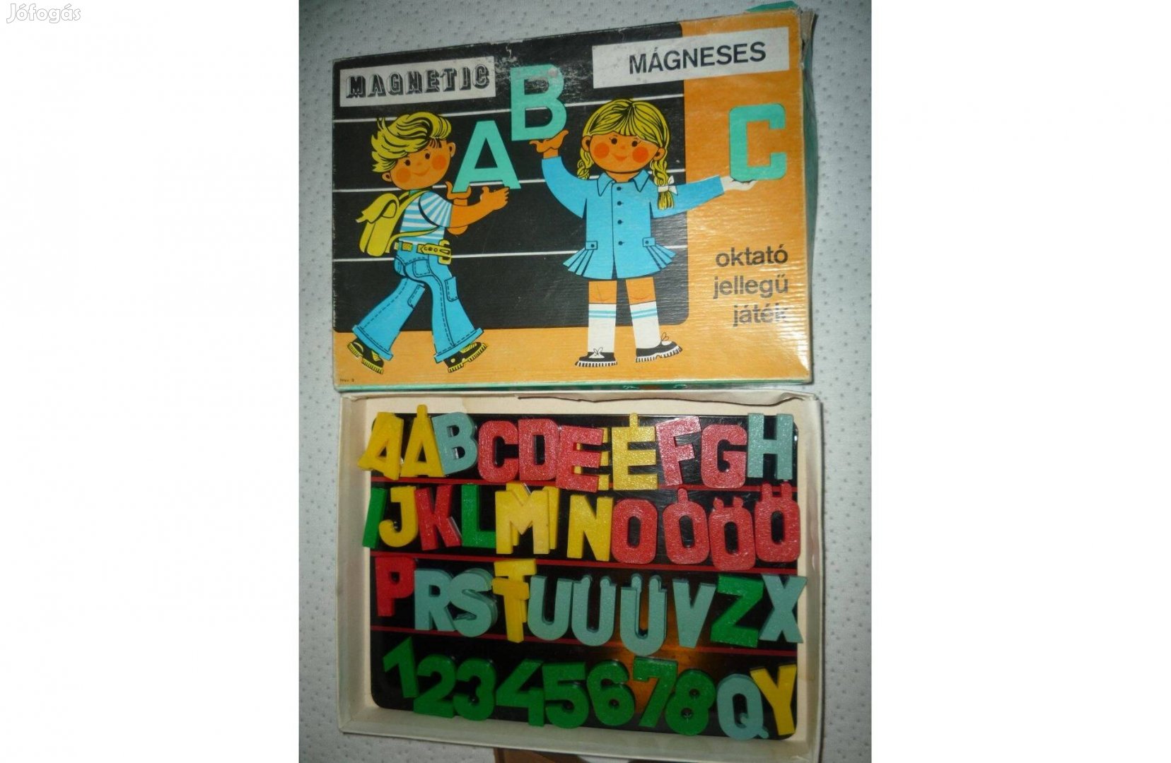 Retro Triál Mágneses ABC - betűk és számok mágneses táblával