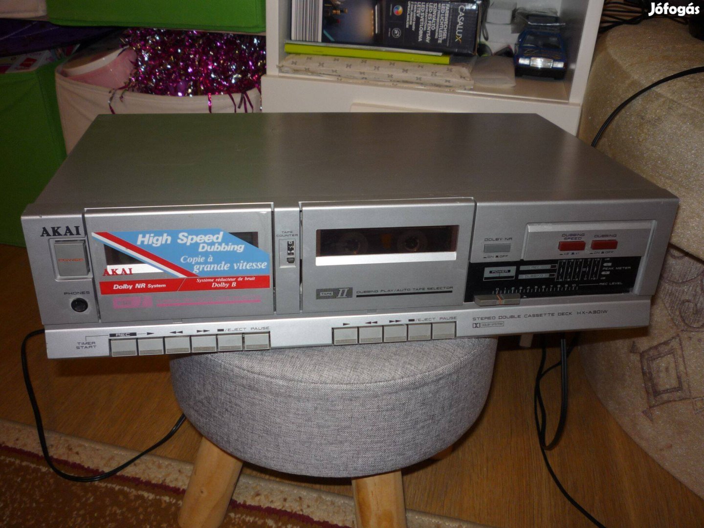 Retro Videoton Akai HX-A301W 2 kazettás Hi-Fi magnó Deck