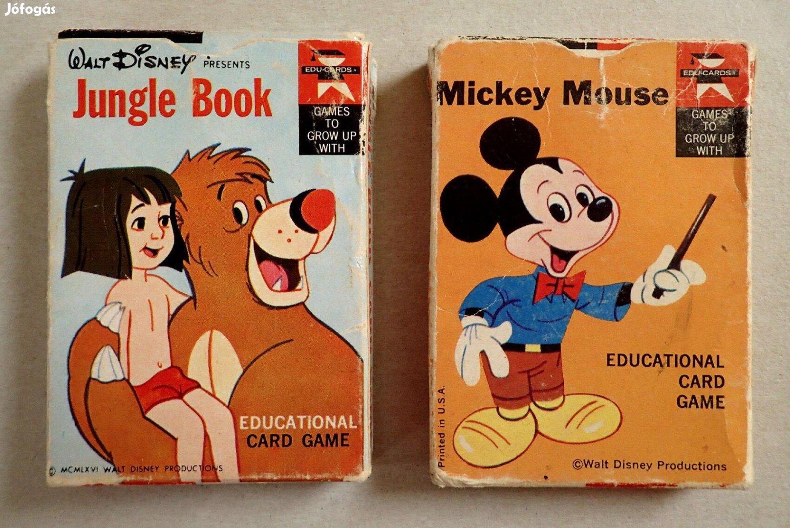 Retró Walt Disney Mickey Mouse + Dzsungel könyve amerikai kártya játék