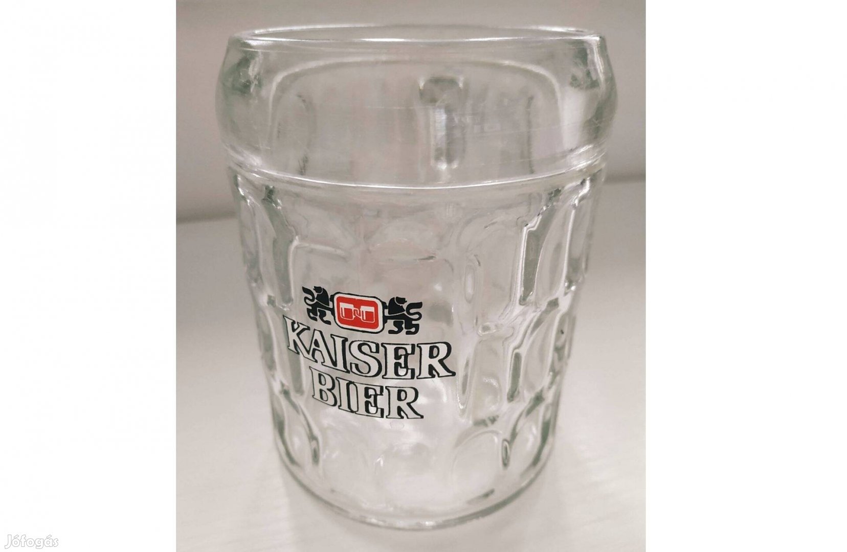 Retro 'Kaiser Bier' füles, üveg söröspohár 3dl