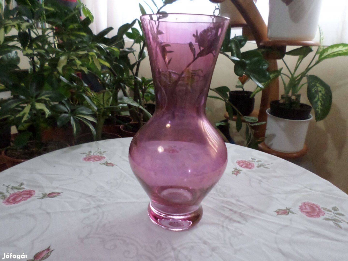 Retro! Szép állapotú lila üveg váza, 1 499 Ft
