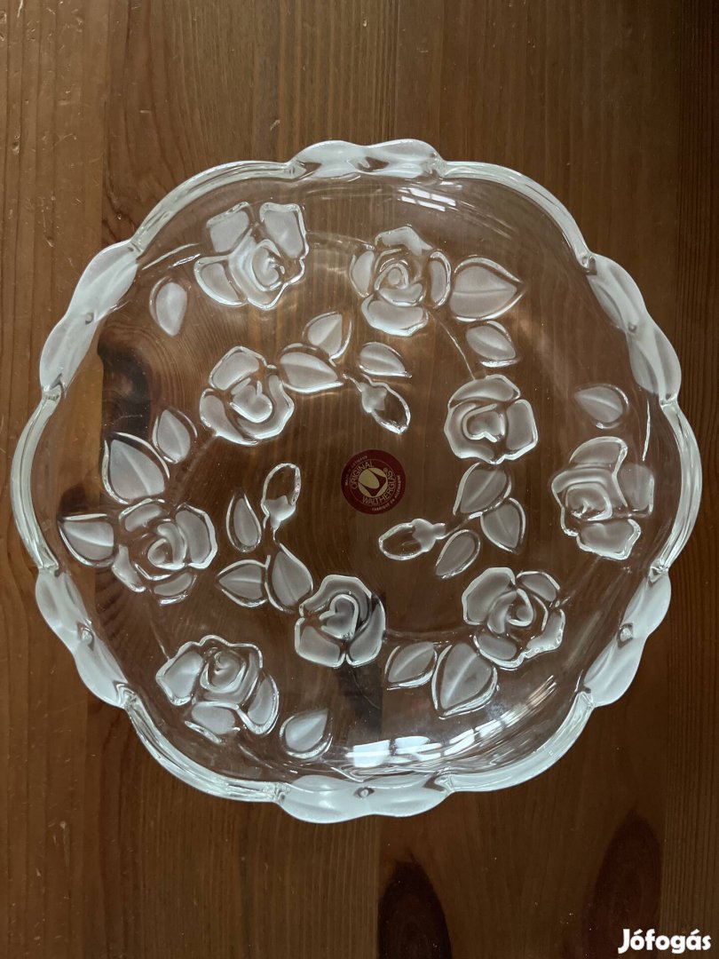 Retro, Waltherglas német kristályüveg tál / kínáló, rózsamintával