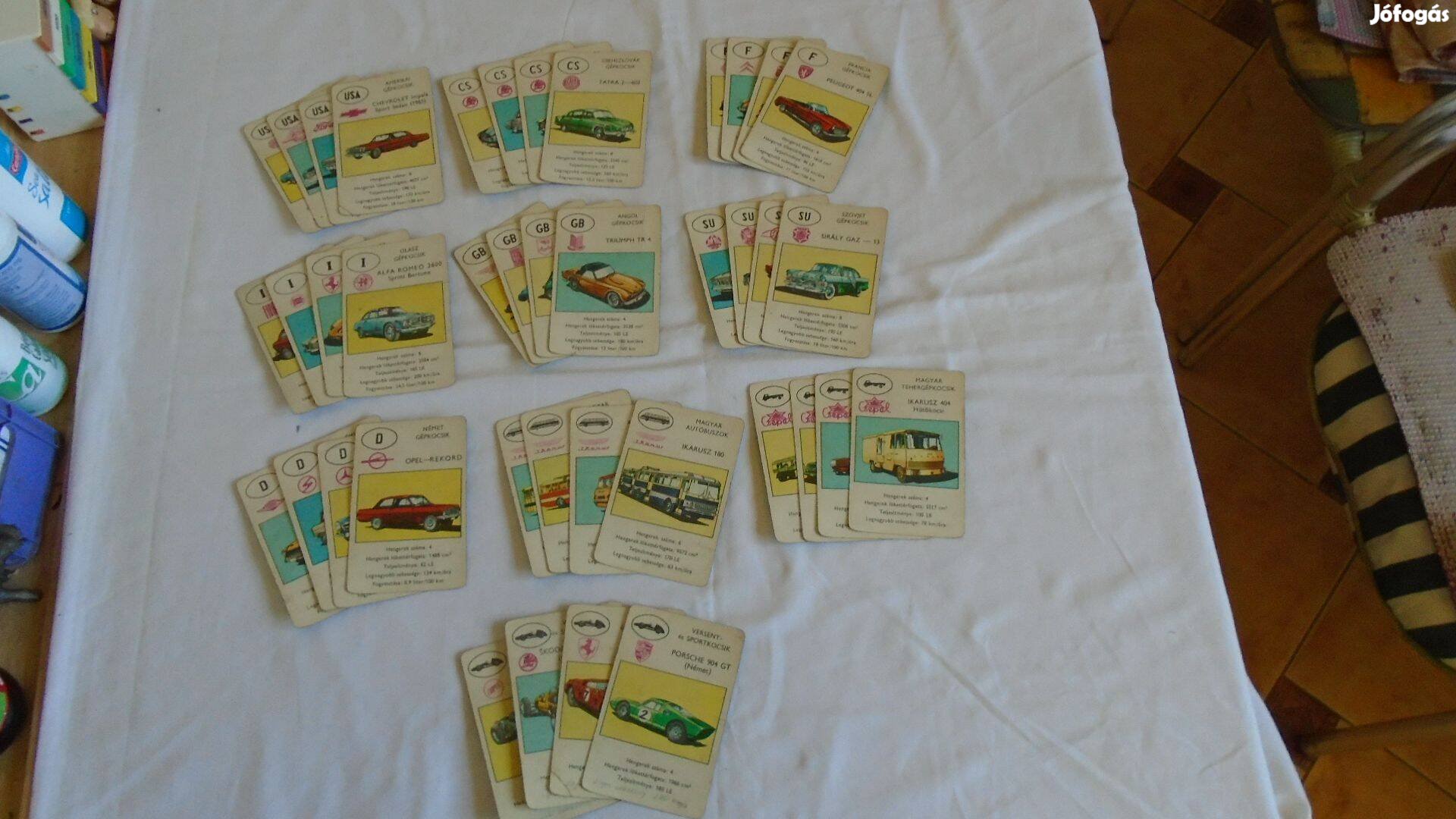 Retro - Csepel Autókvartett kártya - komplett, saját dobozában