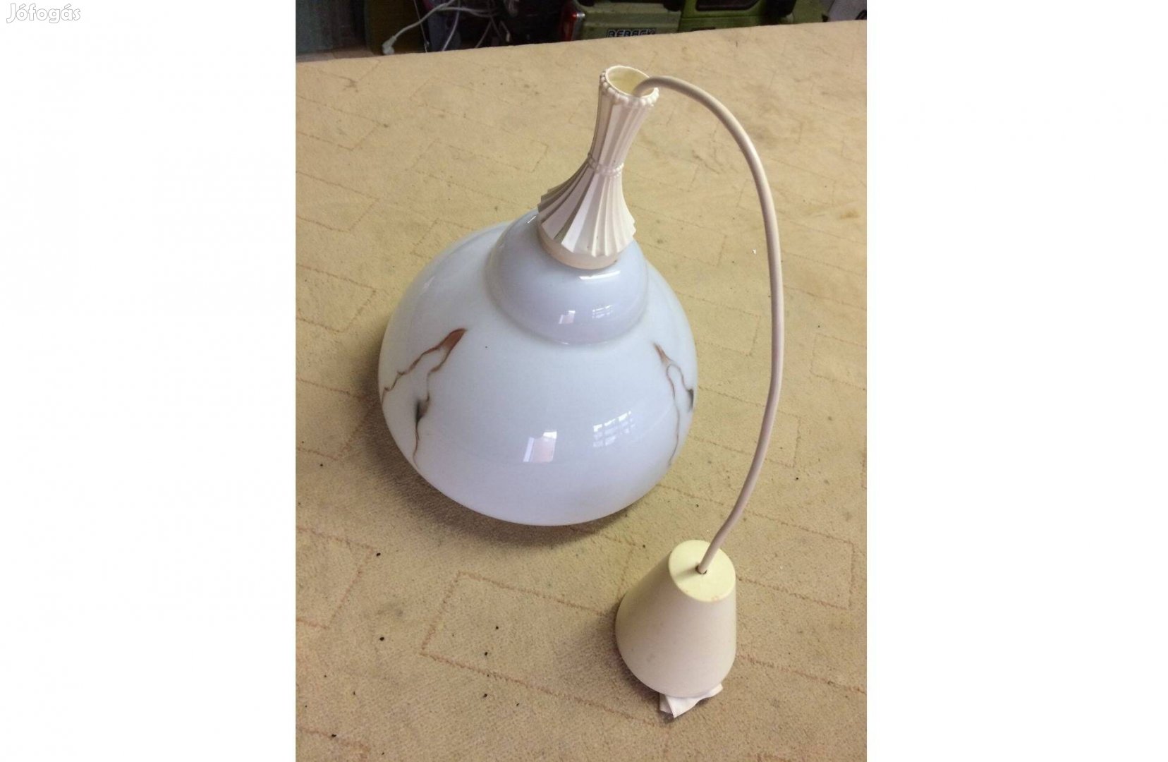 Retró, mennyezeti lámpa, üveg burás, szép állapotban eladó