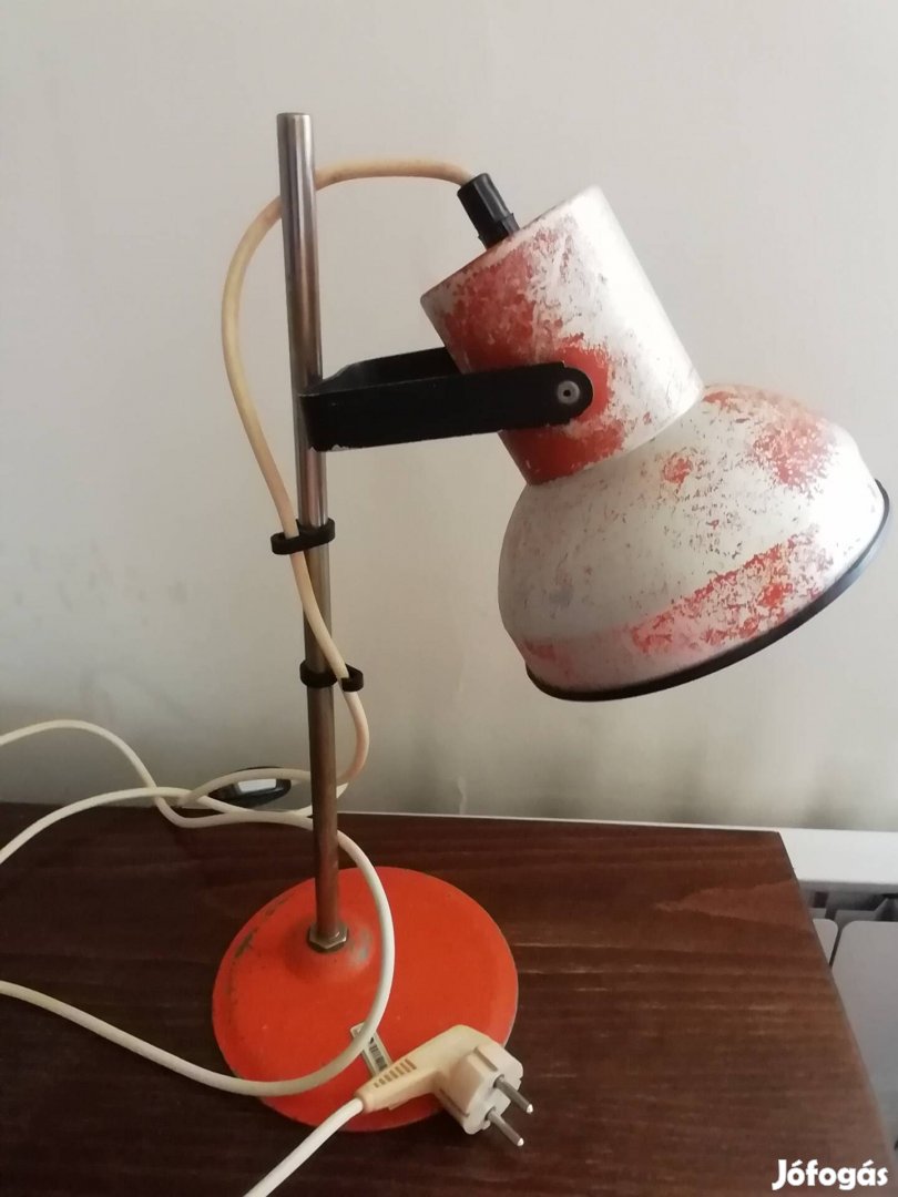 Retró, nagyon régi asztalilámpa, forgatható asztali lámpa 