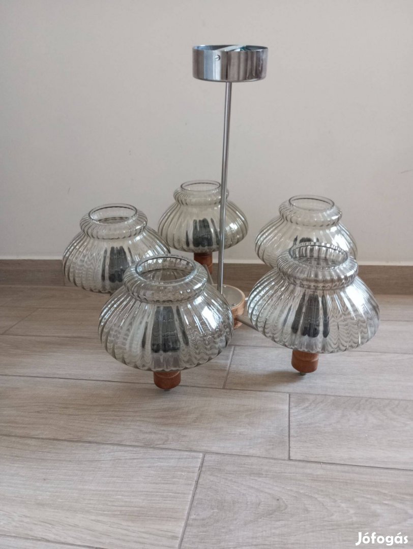 Retró, ötágú csillár