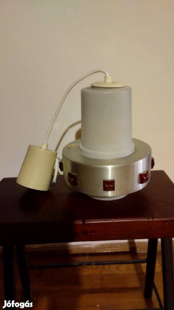 Retró, plafonról függeszthető lámpa díszes burával eladó