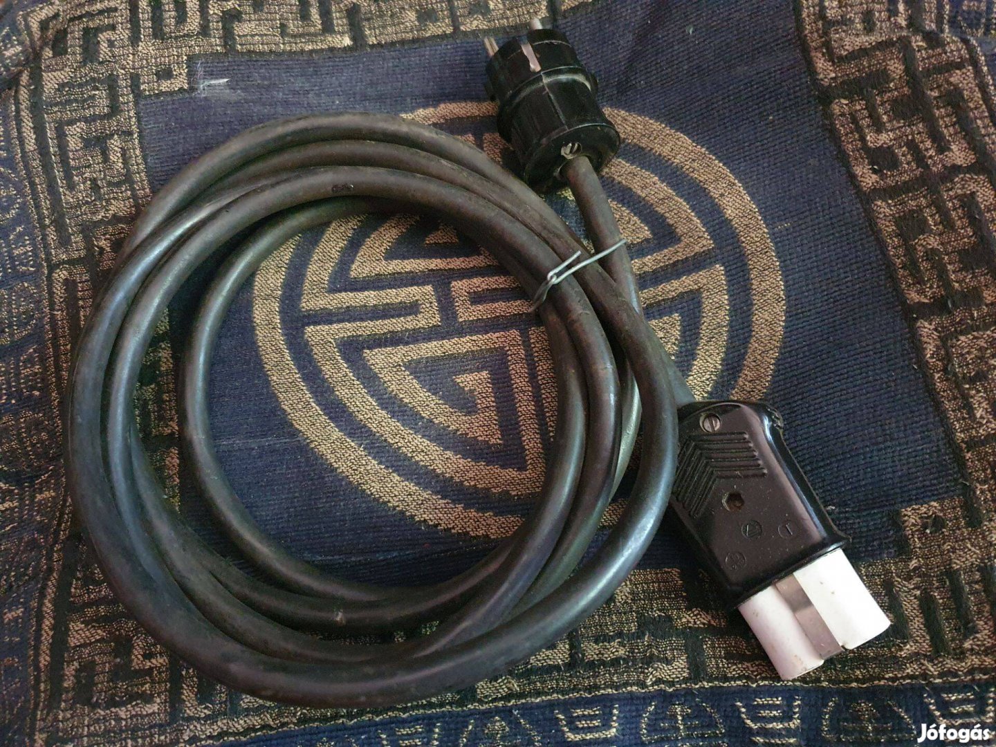 Retro, porcelán-dugós vasalózsinór, szendvics-sütő kábel