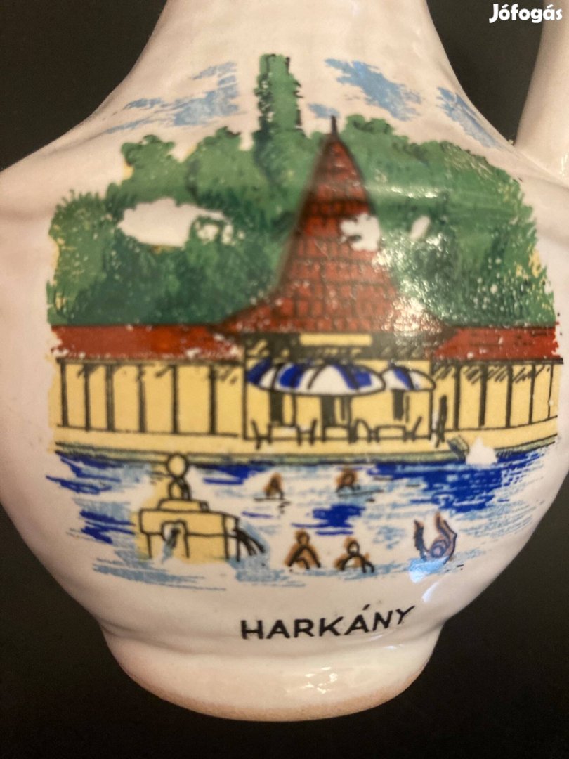 Retro, régi Harkány feliratos kerámia dísztárgy!