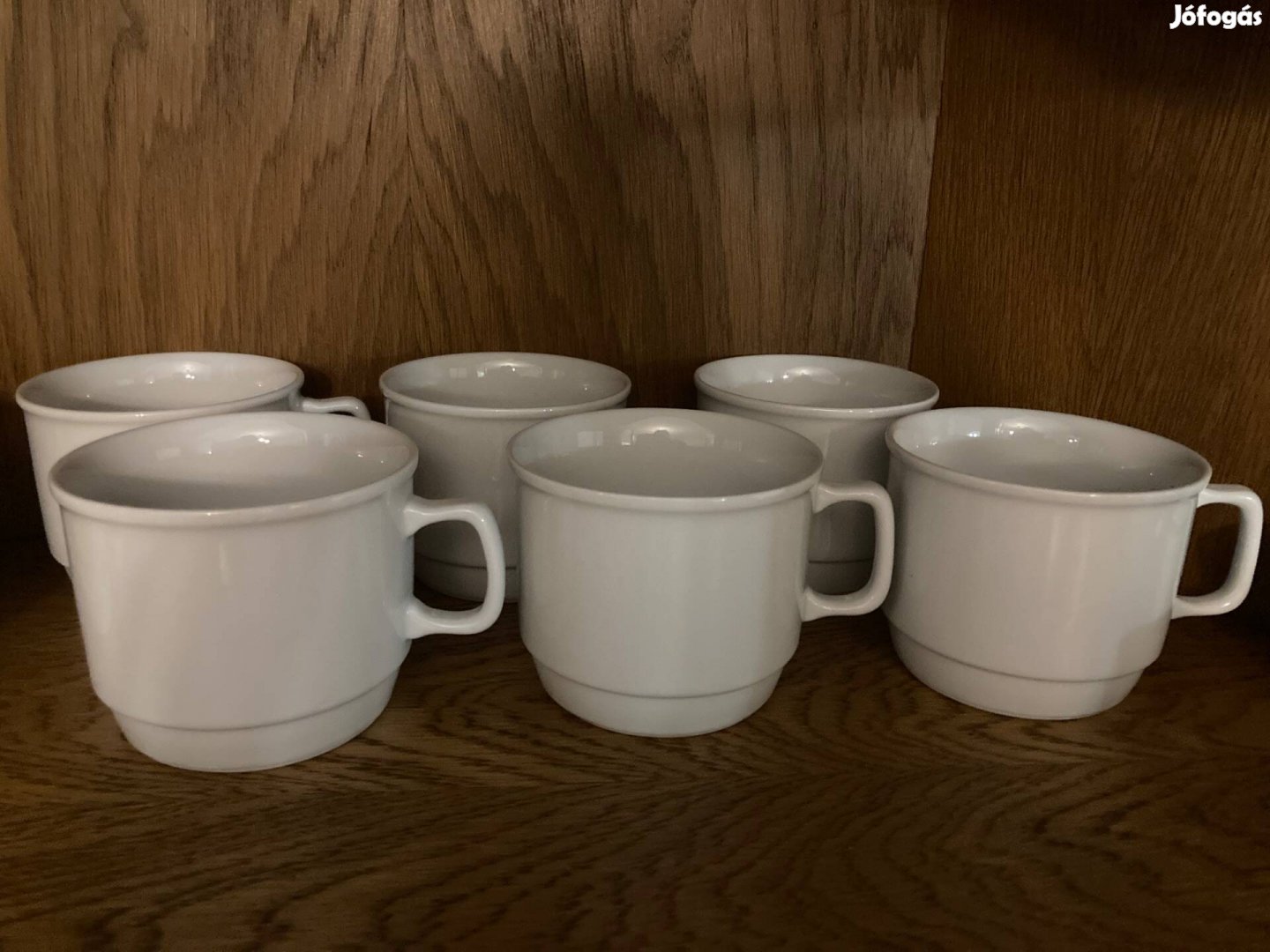 Retro, régi Zsolnay porcelán hibátlan fehér 6db-os bögre