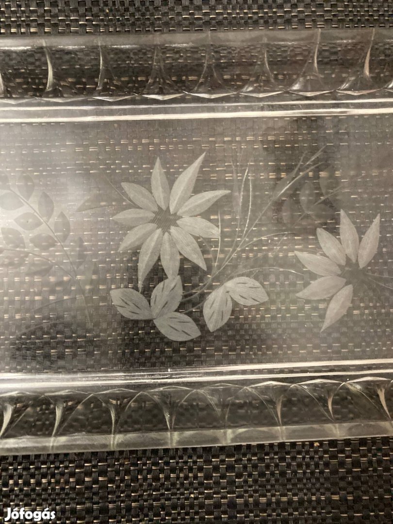 Retro, régi hibátlan csiszolt üveg tálca!