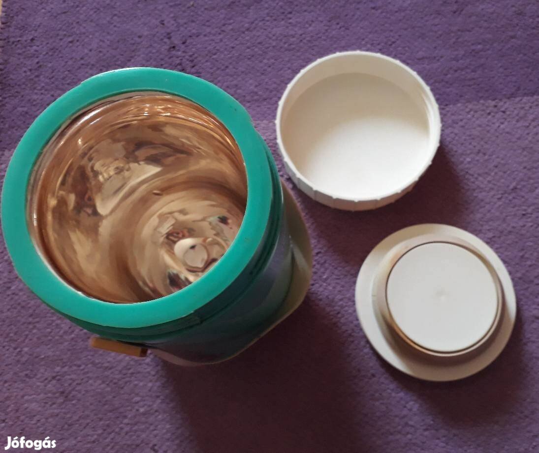 Retró, üvegbetétes fagyis ételes termosz