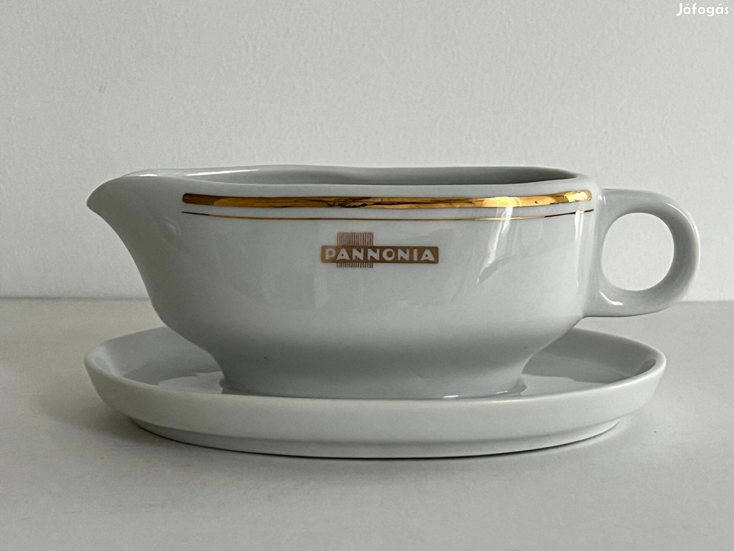 Retro, vintage Alföldi porcelán Pannónia Szálloda szószos tál, kiöntő