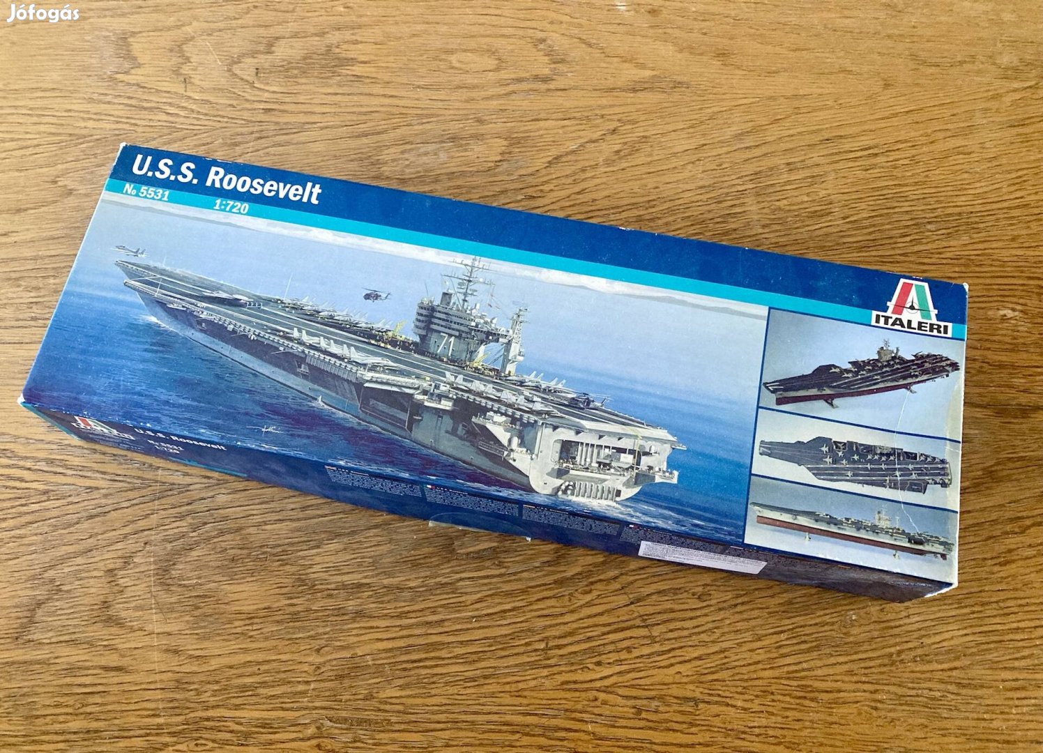 Retró ajándék ötlet! U.S.S. Roosevelt repülőgép hordozó makett. Ital