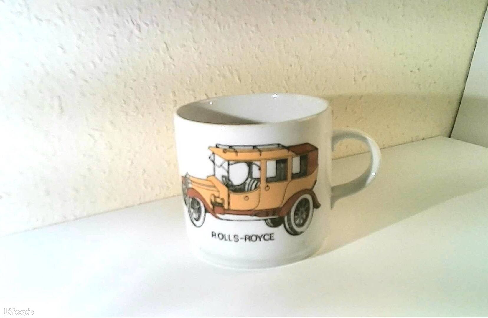 Retro alföldi porcelán veterán autós bögre, gyűjteménybe!