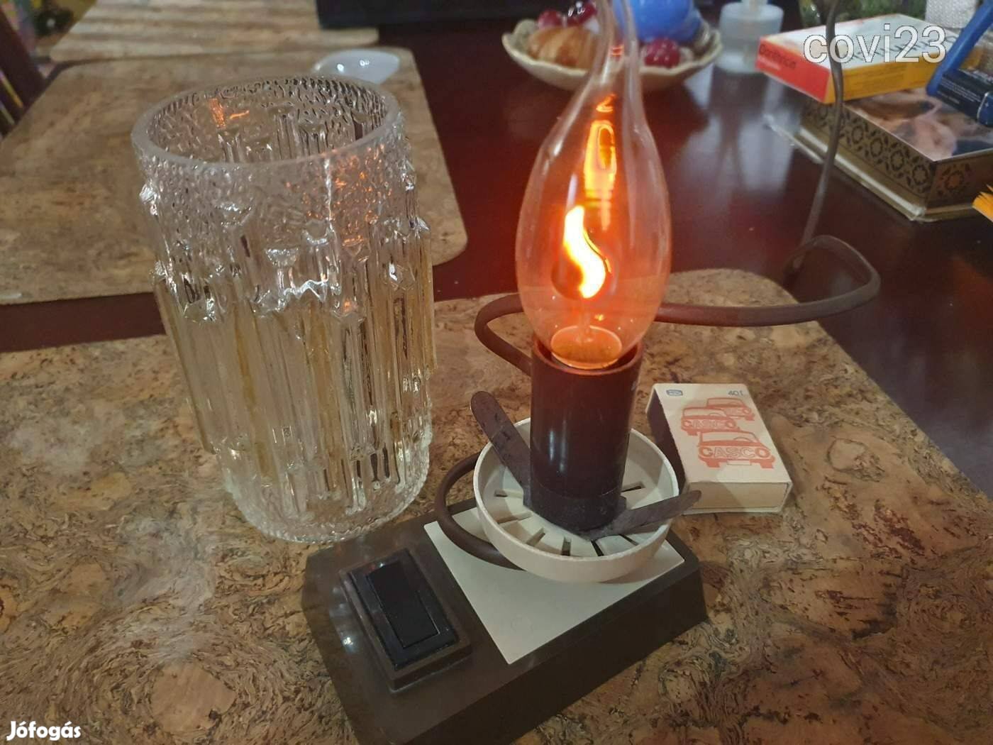 Retro asztali lámpa glimm izzóval hangulatos fogyasztás 3watt