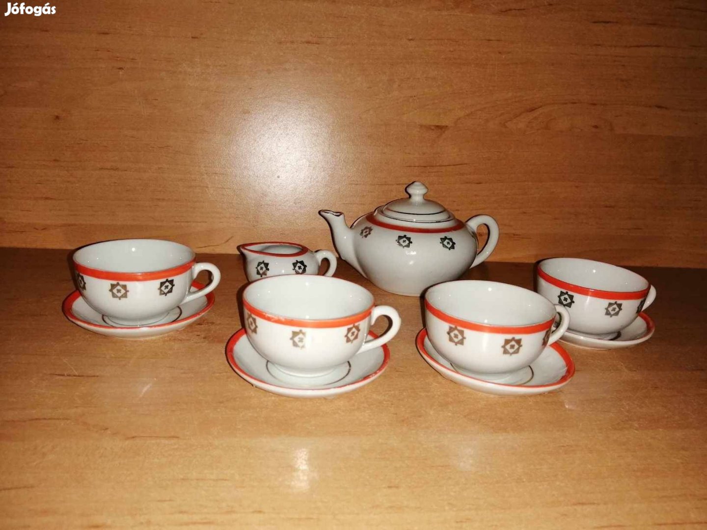 Retro baba játék porcelán kávés készlet 4 személyes