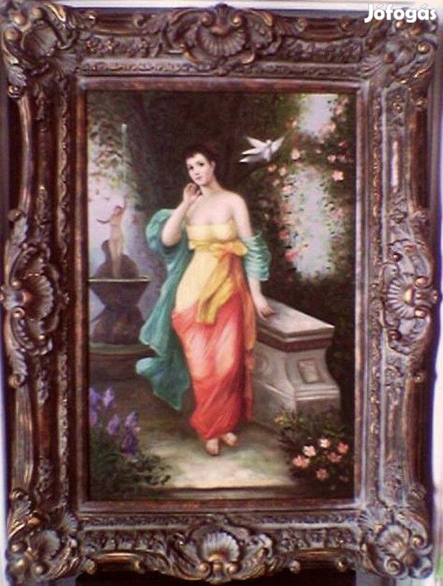 Retró barokk stílusú romantikus festmény. Latin szépség, mediterrán vi