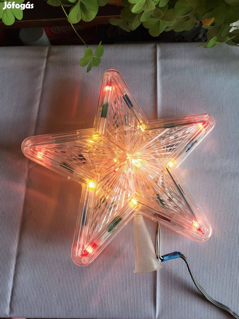 Retro csillagdísz_csúcsdísz_ablakdísz_ karácsonyi dekorációs világítás
