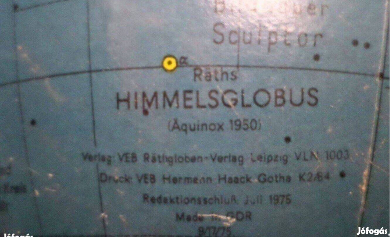 Retro csillaggömb földgömb 1975