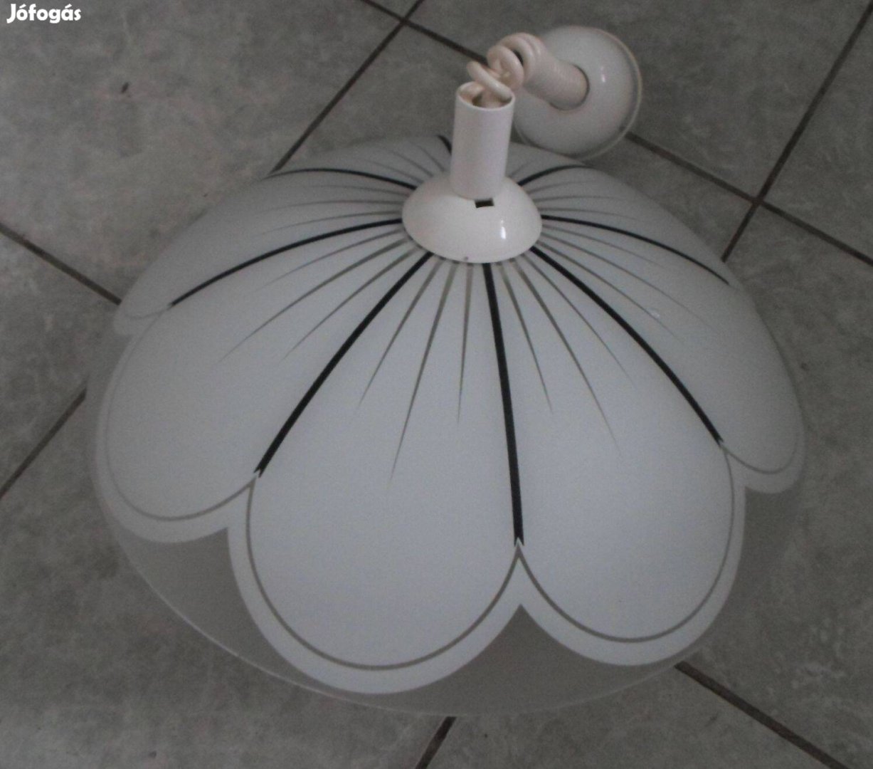 Retro csillár, mennyezeti függeszték, lámpa üveg búrával 3