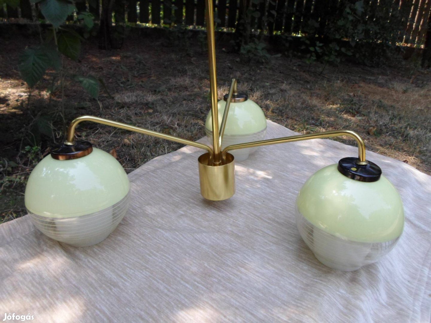 Retro csillár, mennyezeti függeszték, lámpa üveg búrával 4