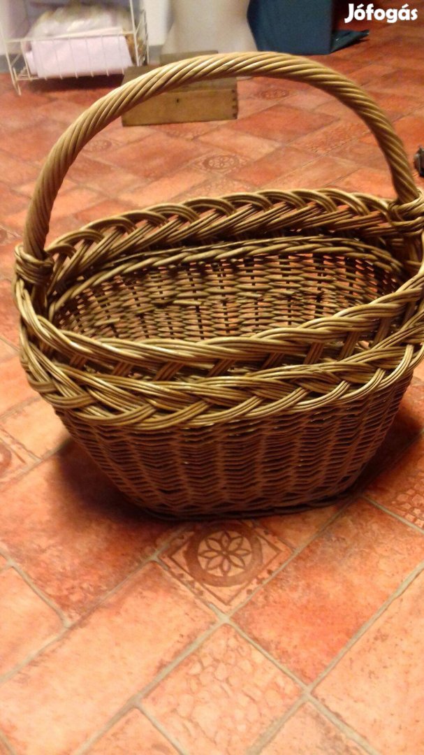 Retro de hibátlan fűzfa bevásárló karkosár 30x40cm