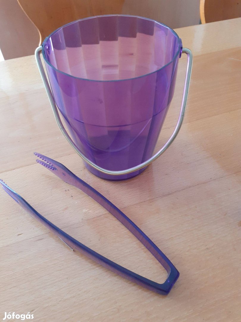 Retro de új állapotú müa jégtartó füles vödör és csipesz