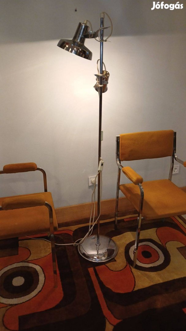 Retró design karosszék krómozott székpár