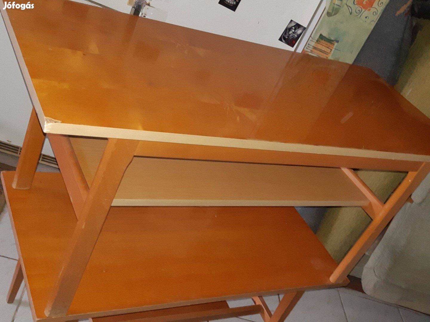 Retro dohányzóasztal 60x120cm alsó polccal