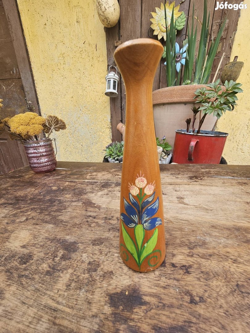 Retro fa festett váza