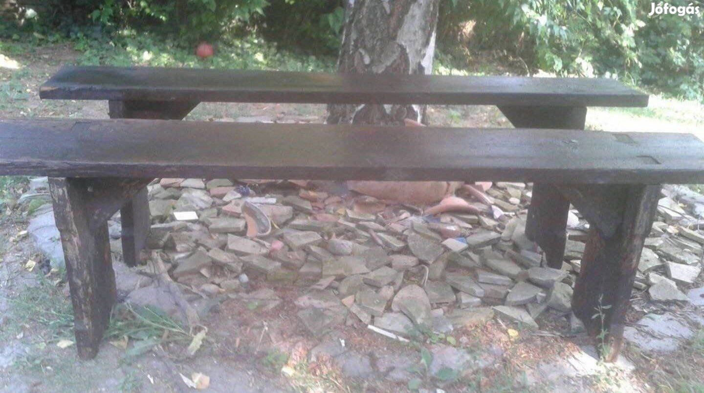 Retro fa kerti bútor asztal pad népi stílus