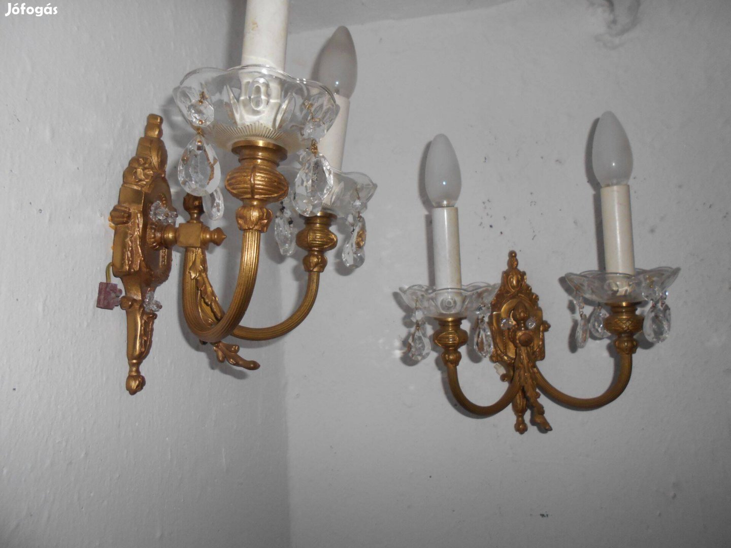 Retró fali réz lámpa,