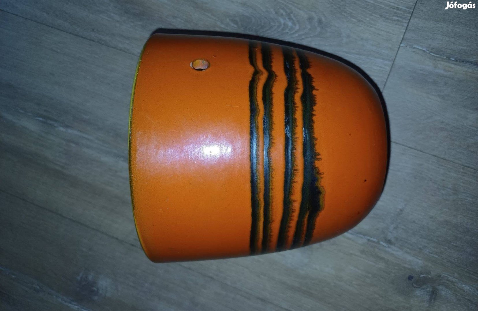 Retro felakasztható narancssárga kerámia kaspó