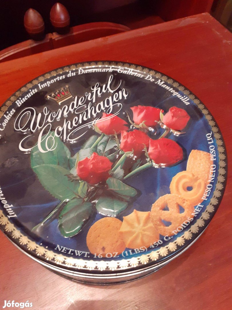 Retro fém süteménytartó dísz doboz