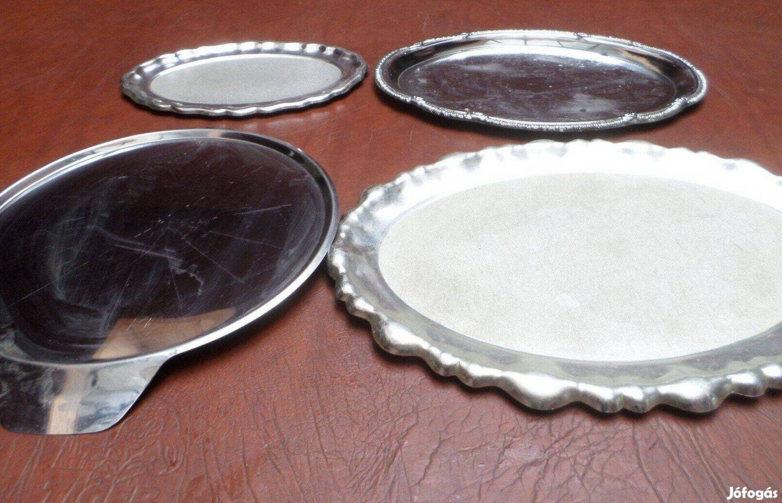 Retro fém tálca kínáló tortatartó