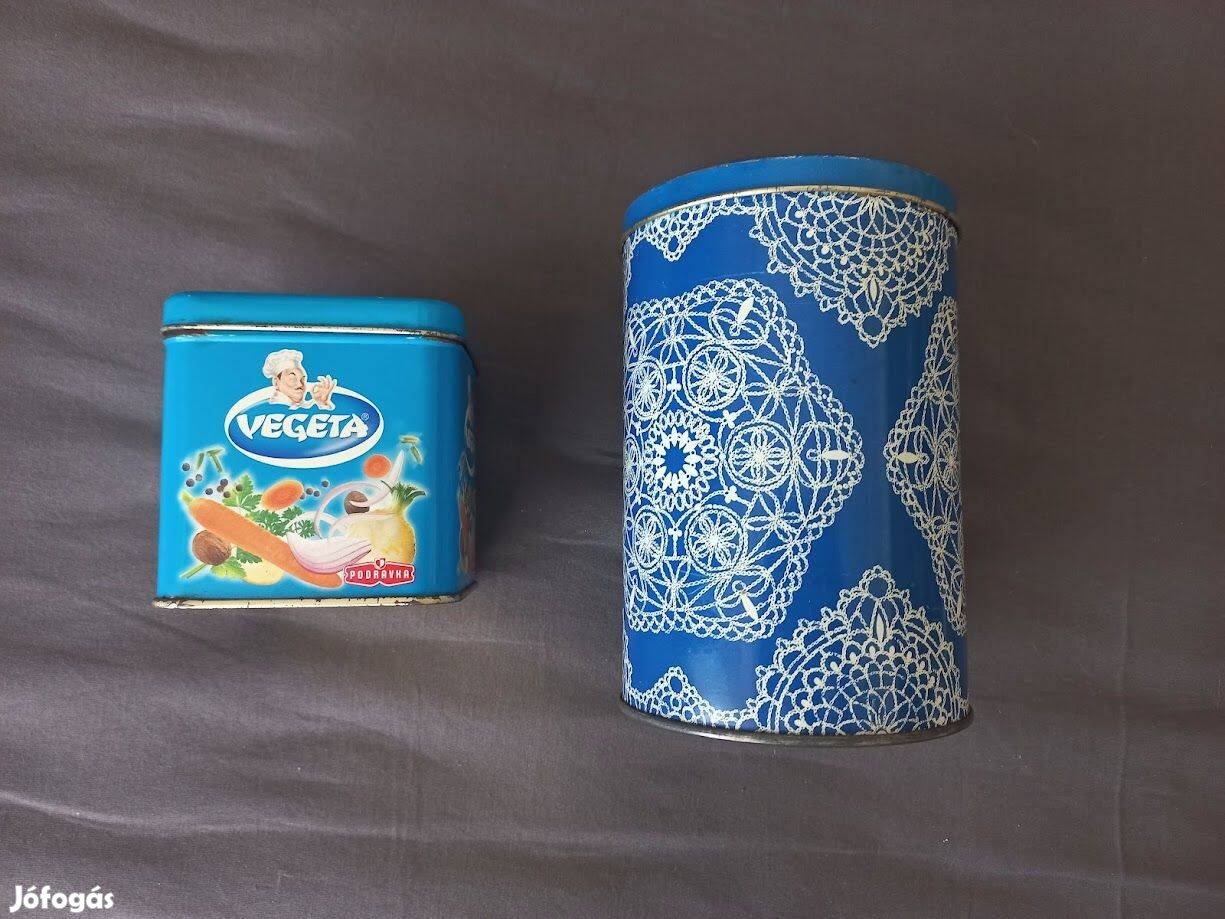 Retro fém tároló doboz fűszertartó 2 db