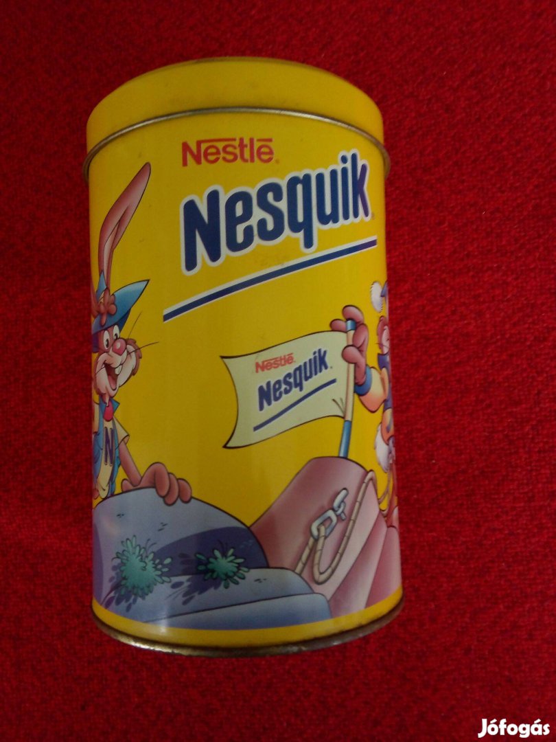Retró fémdoboz, Nestlé Nesquik nagyméretű doboz. 12x18 cm