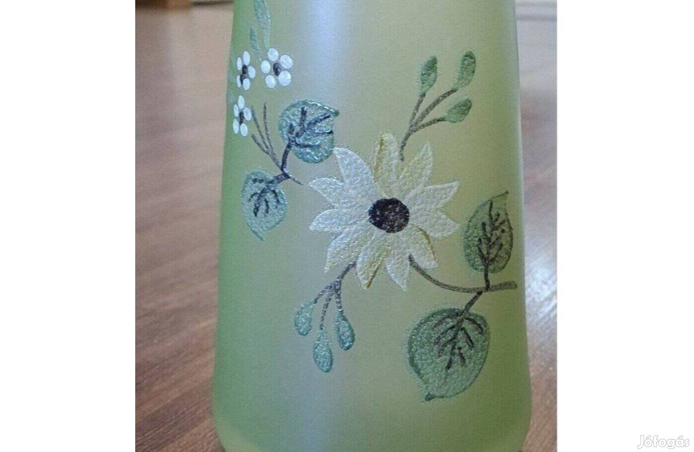 Retro festett üveg váza 20 cm
