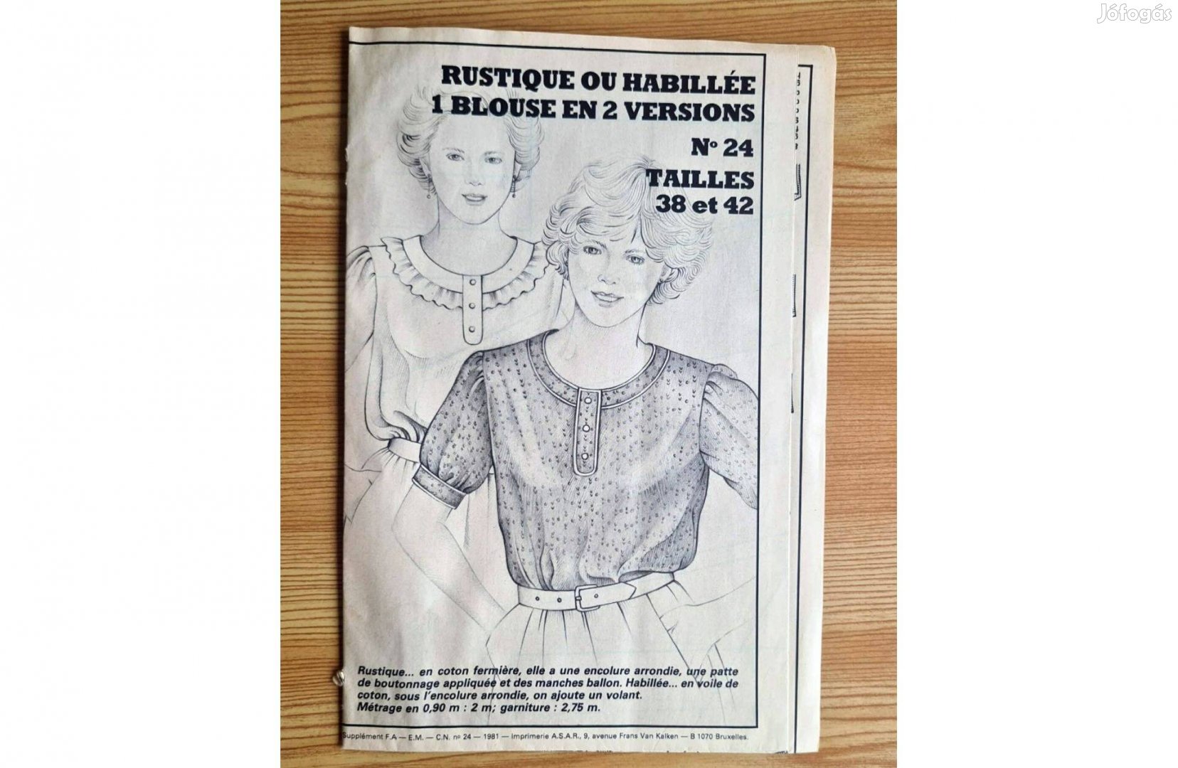 Retro francia szabásminta - rustique ou habillée blouse 2