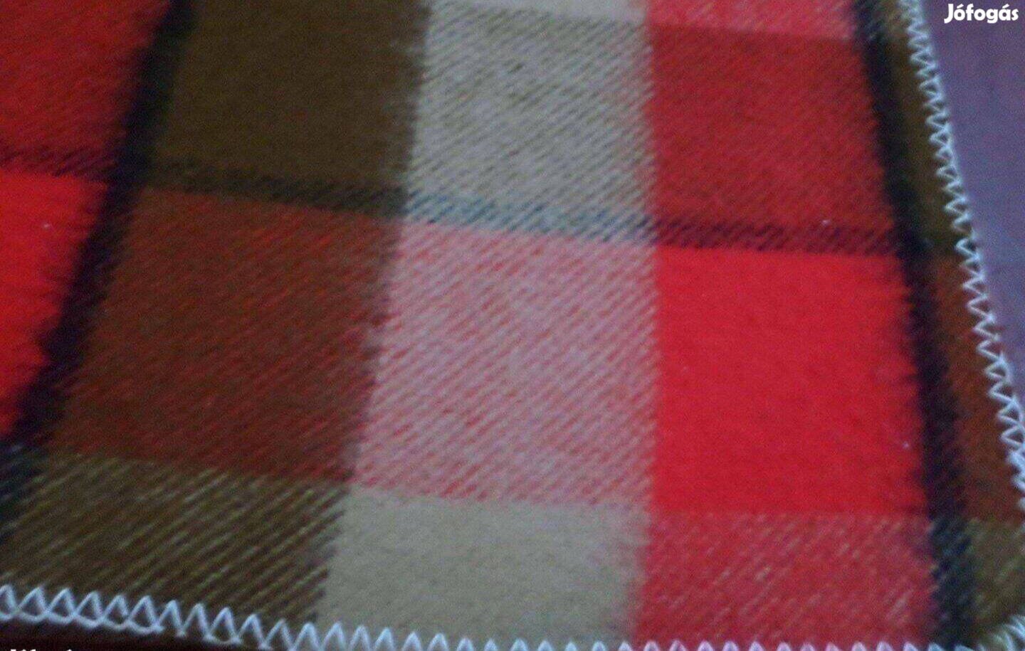 Retro gyapjú kockás takaró pléd pokróc